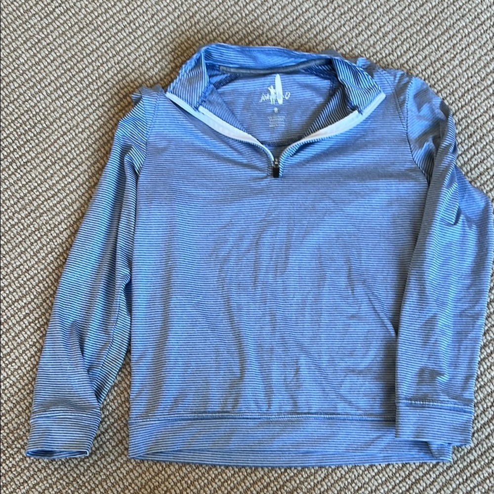 Blue Striped Quarter-Zip Pullover